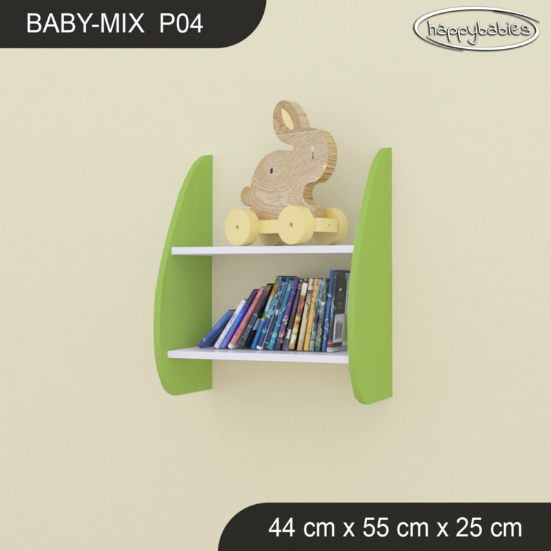 2 Piece Industrial Pipe Shelves, 55cm H x 44cm W x 25cm D, White/Green