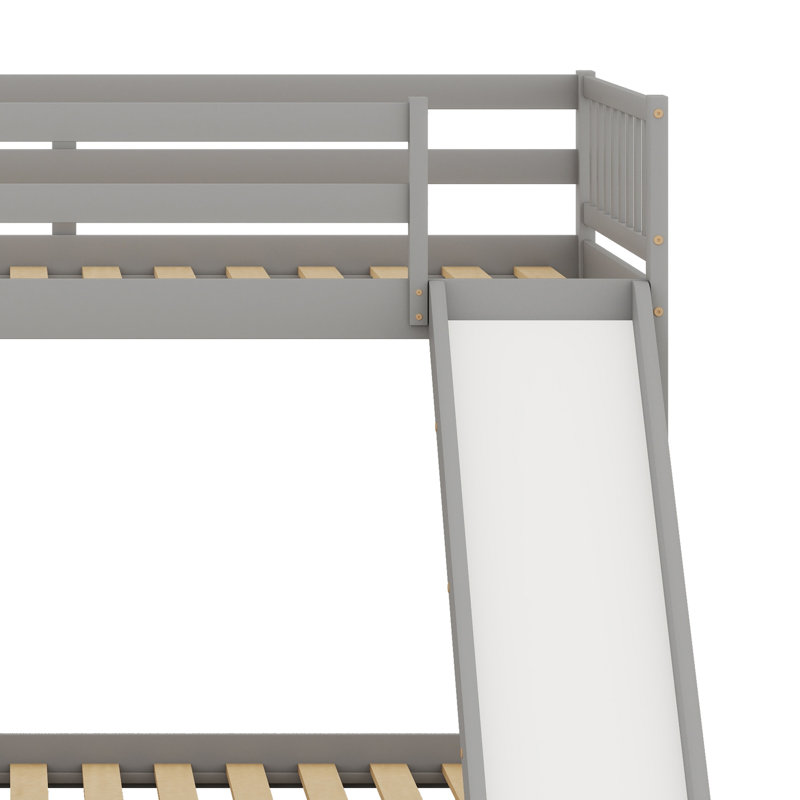 Bunk Bed With Slide And Stairway, Gray