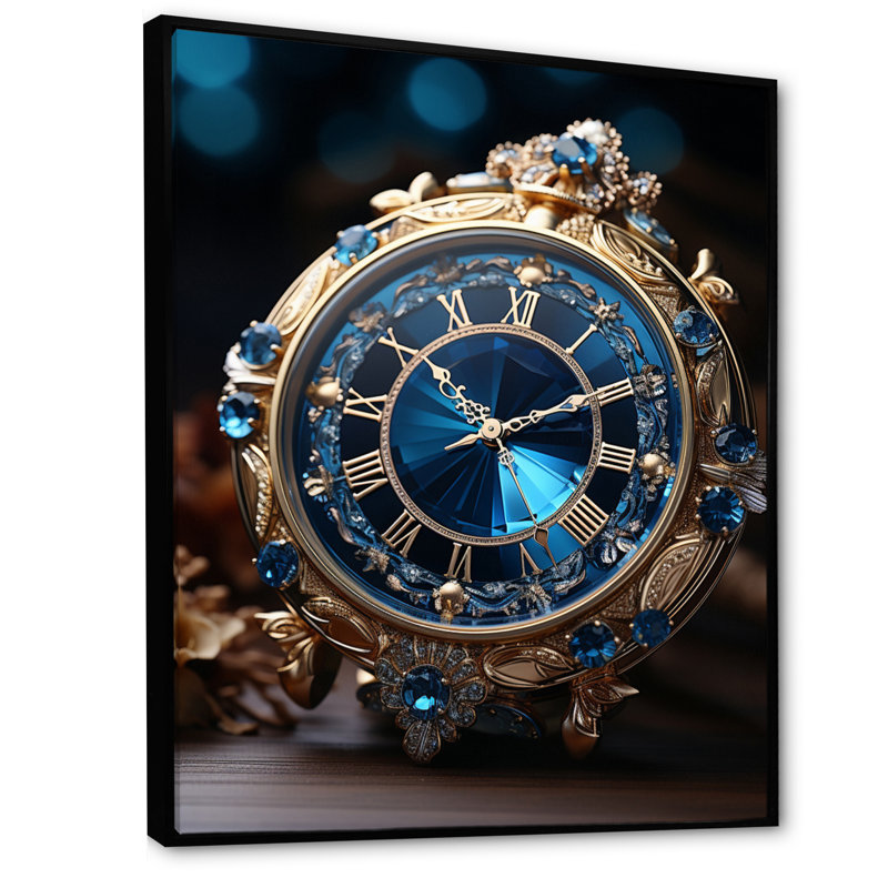 Clock Opulent Timepiece I " Clock Opulent Timepiece I " Color Photography Print, 32" H x 24" W x 1" D, Black Floater Framed