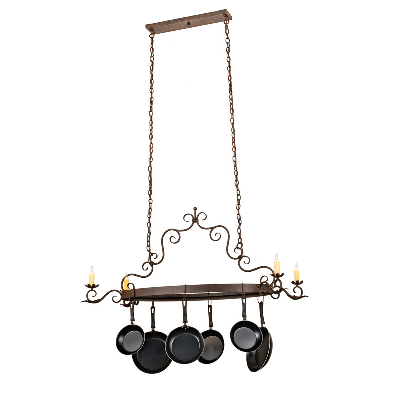 54" Long Elara 4 Light Pot Rack