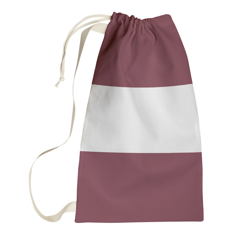 Nashville Fabric Laundry Bag with Handles, Medium (36" H x 28" W x 1.5" D), Nashville Garnet/White/Garnet