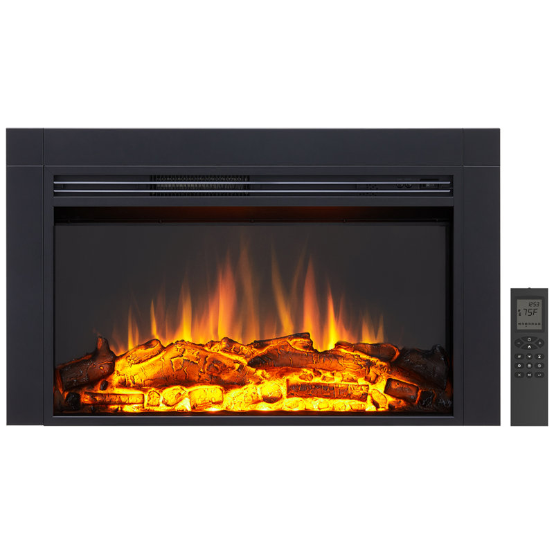 Otwin Symple Stuff 37 " W Black Electric Fireplace Insert with BTU 4600