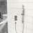 10 Inch Square Shower System With Rough - In Valve, Adjustable Slide Bar, Rainfall Shower, Handheld Spray, Balanced Brushed Nickel Easy Installation,