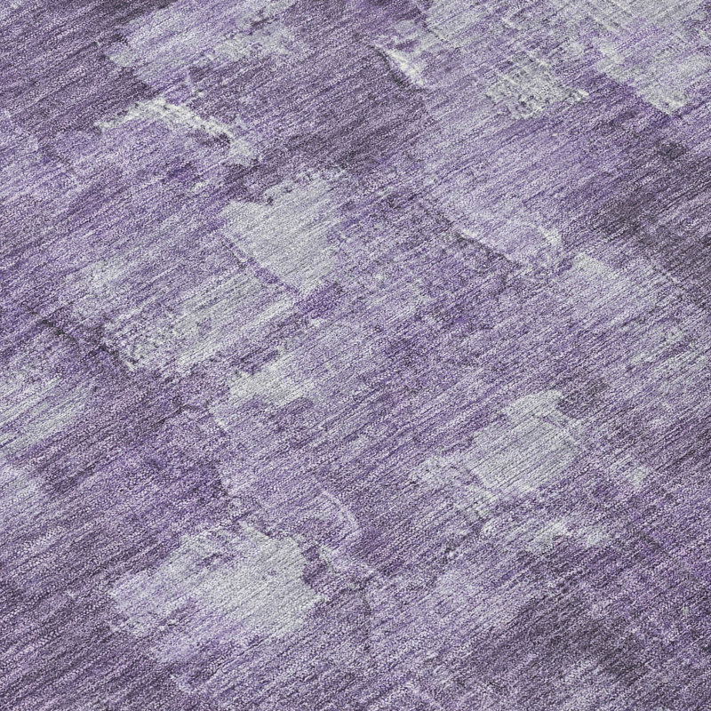 Tapis mauve lavable à la machine intérieur / extérieur Xhevrie, Tapis de couloir 2 pi 3 po x 7 pi 6 po