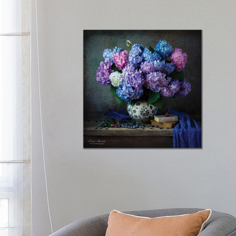 Hydrangea - reproduction d'art murale - toile tendue, H 26 po x l 26 po, Toile tendue, Ne s’applique pas