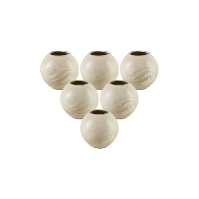 Serene Spaces Living 6-Inch Decorative Fishbowl Vase - Elegant Ceramic Bowl For Floral Arrangements - Versatile Centerpiece For Home And Event Decor, Pack Of 6