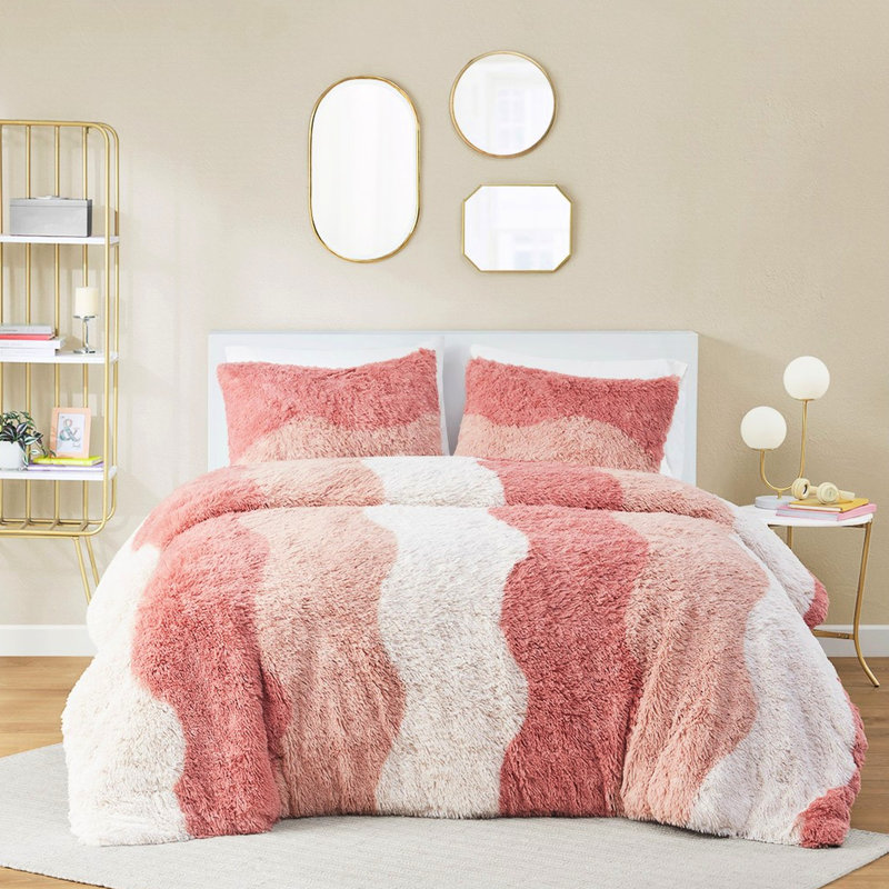 Édredon Ombre, Rose/Blanc