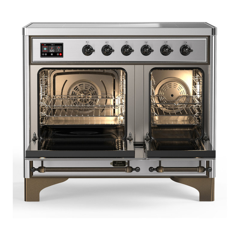 Majestic III Series 40 Inch Induction Range with 6 Induction Elements in Stainless Steel (Brass Trim), Stainless Steel