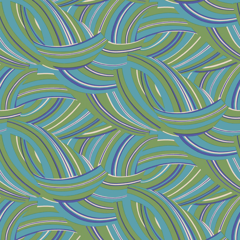 Abstract Wallpaper Roll, Blue/Green
