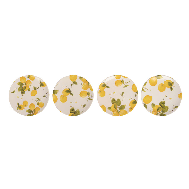 Céramique Winston Porter 6,75 po Ensemble de 4 assiettes à apéritif citron