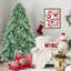 Arbre de Noël 9 pi bleu-vert avec 4368 pointes en PE + PVC - arbre unique avec branches articulées, assemblage facile, support en métal stable, décor des Fêtes accrocheur-457910038