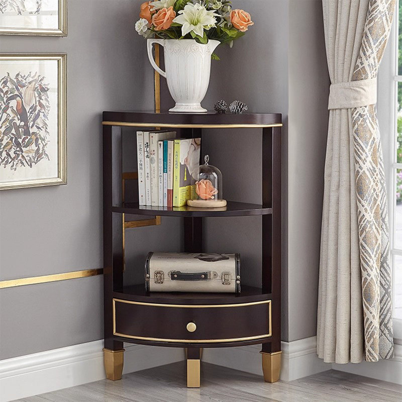 Nut-Brown Solid + Manufactured Wood Corner cabinet
