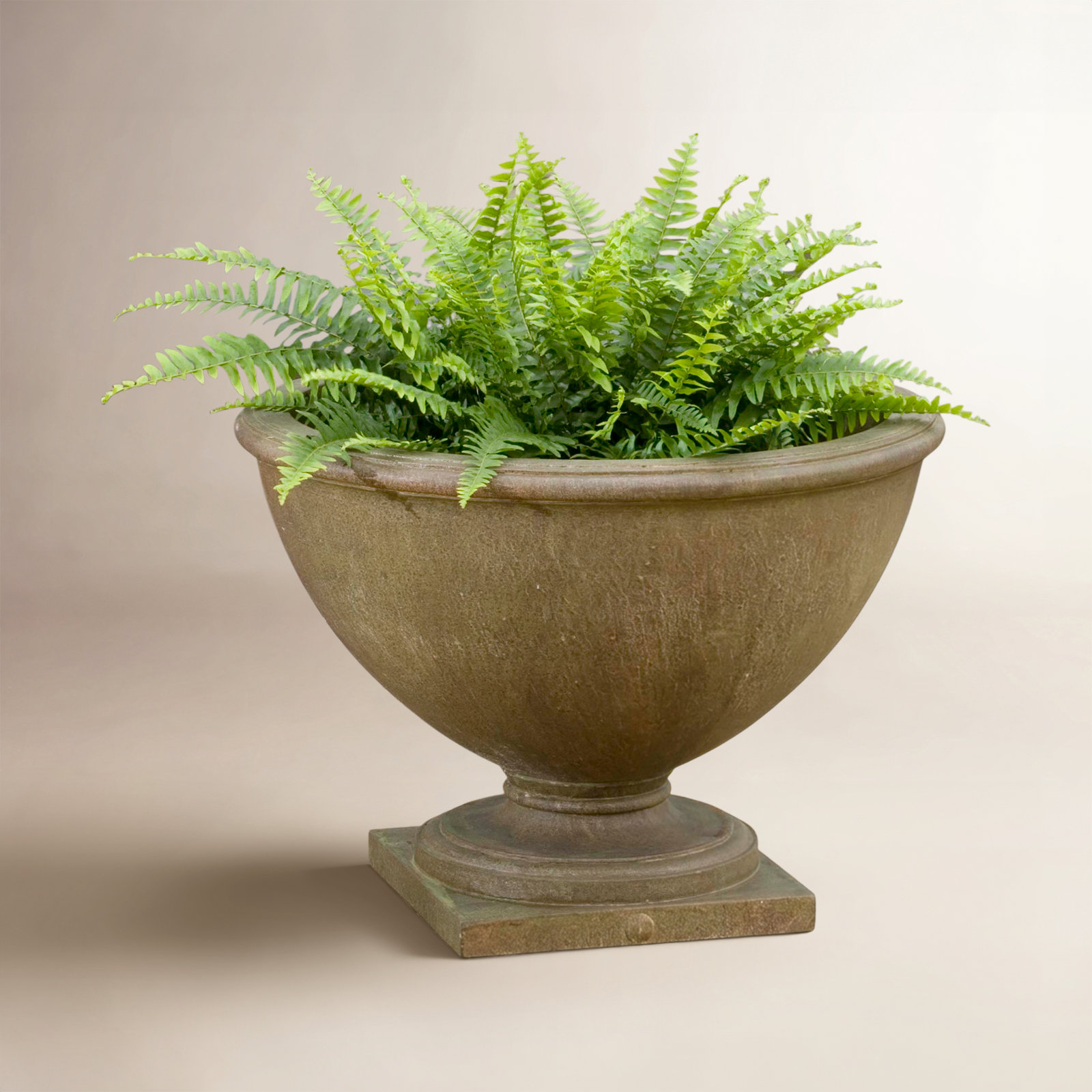 Ambermarie 24" Urn Planter, Aged Limestone