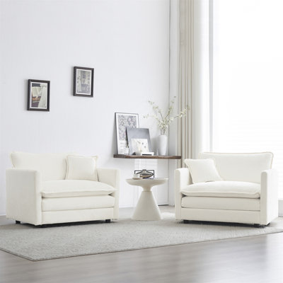Luxurious Set Of 2 Chenille Armchairs For Living Room, Enhancing Comfort And Style.