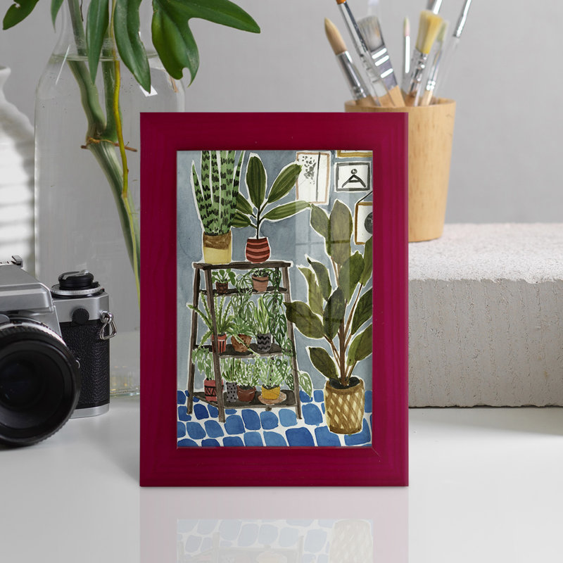 Harlowton Way To The Jungle IV, reproduction d'art encadrée, Rouge cerise, H 6 po x l 4 po x P 1 po