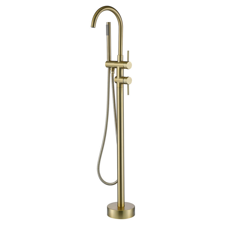 2 Handle Floor Clawfoot Tub Faucet with Diverter