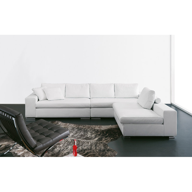 Canapé modulaire de 118 po faisant face à la droite de Rogers, Gris