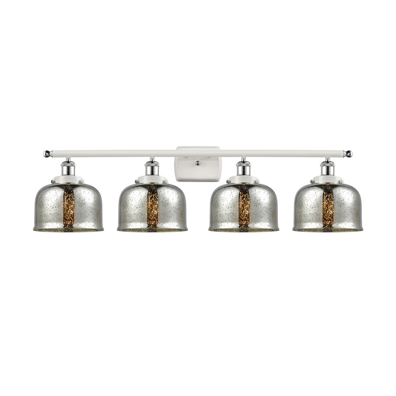 Barre d'éclairage de salle de bain 4 lumières DEL à intensité variable, Blanc / chrome poli