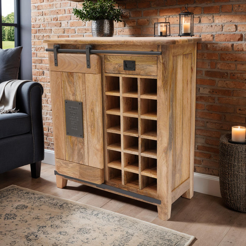 Acima 100cm Solid Wood Bar Cabinet