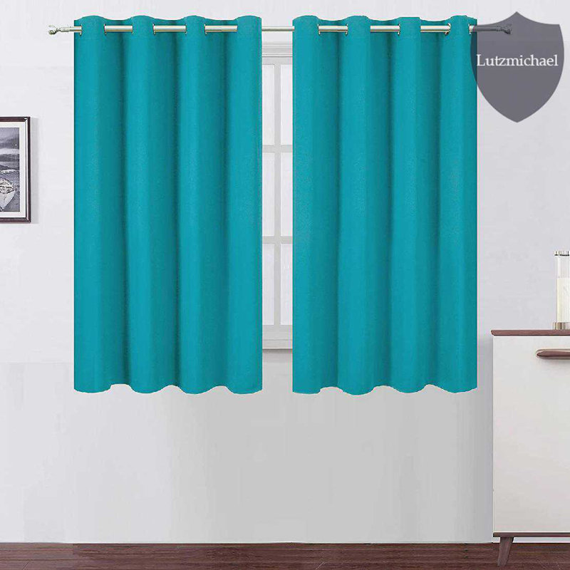 Erfried Blackout Curtain Pair, 52" W x 54" L, Teal