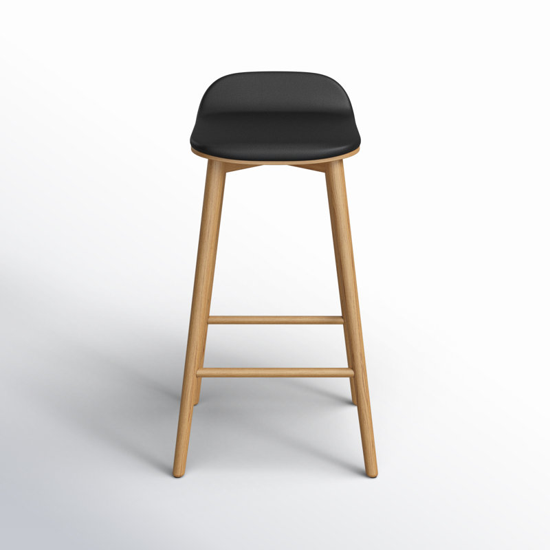 Beck 26'' Counter Stool - Solid Wood & Leather Seat