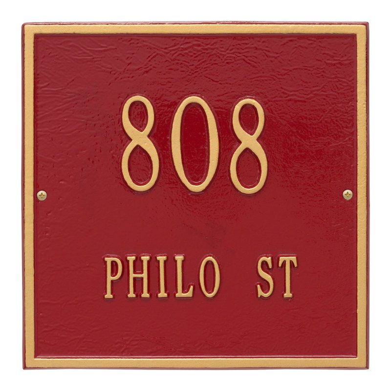 Plaque d'adresse murale sur 2 lignes, Red and Green, Oui