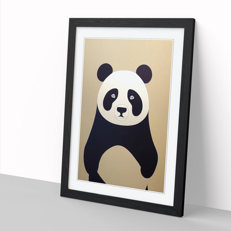 Simple Panda Vol.2 - Wall Art, 64cm H x 46cm W x 2cm D, Walnut