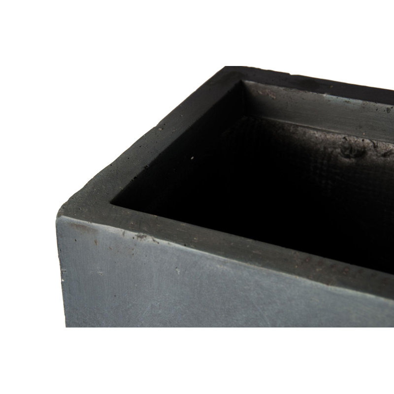 Frostproof, Concrete Effect Garden Planter Pot with Drainage Holes, 41cm H x 85cm W x 26cm D, Dark Grey