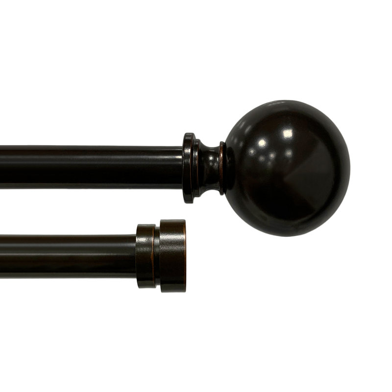 Tringle à rideaux double réglable 0,63 po, 66 po à 120 po, Bronze huilé