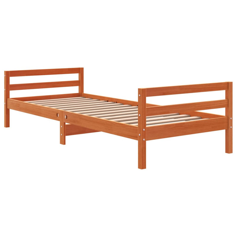Leyte Solid Wood Bed, brown, Small Single (2'6)