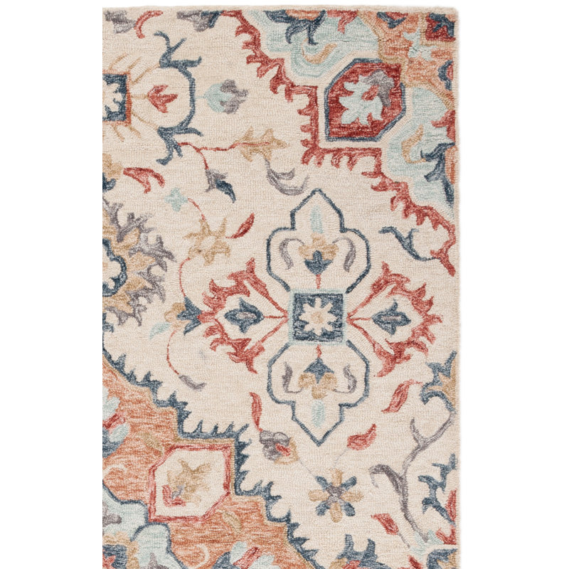 Metro Hand Tufted Wool/Cotton/Latex Oriental Rug in Red/Beige, Rectangle 8' x 10'