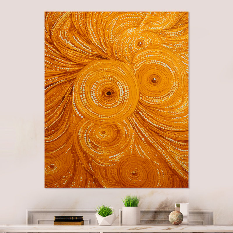 «Abstract Orange Swirl Collages III», art mural abstrait en métal, H 32 po x l 24 po x P 1 po