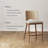Bohemian Upholstered Bar Stool With Seagrass Back-621320812