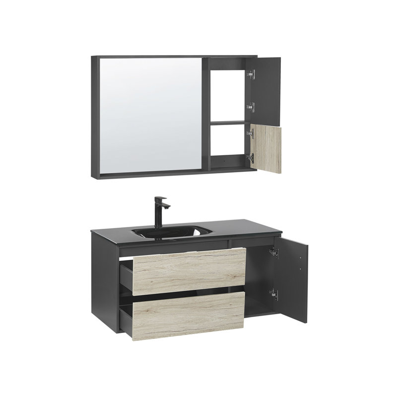 Kulraj 1000 mm Single Vanity with Integrated Ceramic Basin, Black