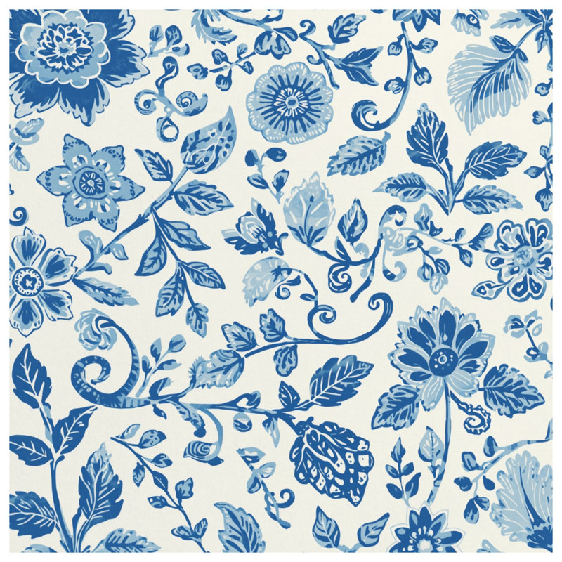 Coussins floraux bleus à double face, 18 x 18 pouces