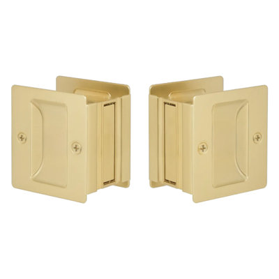 Serrure de porte standard Expression par Emtek Square Passage, laiton satiné