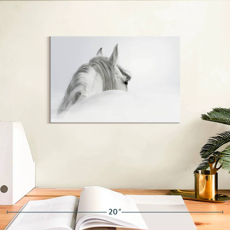 Brampt Exquisite White Horse, 8" H x 12" W