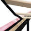 Structure de lit tapissier rose grand avec tête de lit en lin à boutons - sans sommier, assemblage sans effort, base en lattes de bois, capacité de poids de 600 lb au printemps, facile à assembler,