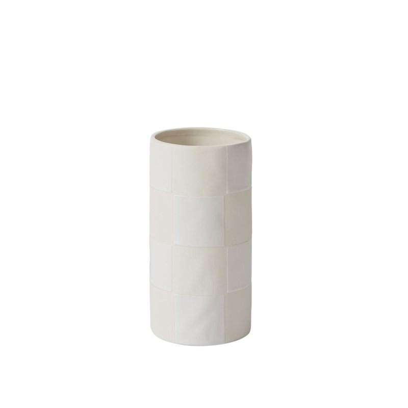Vase de table Cleveland, Blanc cassé, H 8 po x l 4 po x P 4 po