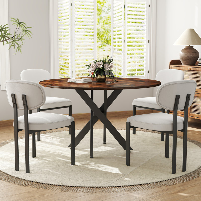 Ensemble de table ronde, 5, Brun, Orange