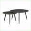 Ensemble de tables basses 3 pièces Modern - pieds en métal noir, plateau en pierre frittée, peu encombrant