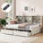 Bed Frame With Side Bookshelves,Two Drawers And Built-In USB Port-19185267