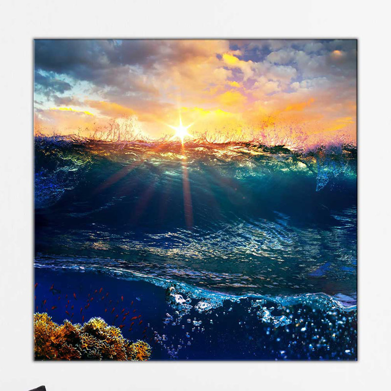 'Ocean Waves 4' Photographic Print on Wrapped Canvas, 24" H x 24" W x 1.5" D