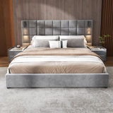 bed,with reading lamp and USB port, wide headboard,without bedside tables and mattress