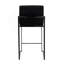 Tabouret de comptoir à dossier haut Fuji en acier noir et velours noir par Lumisource-784638334-784638332