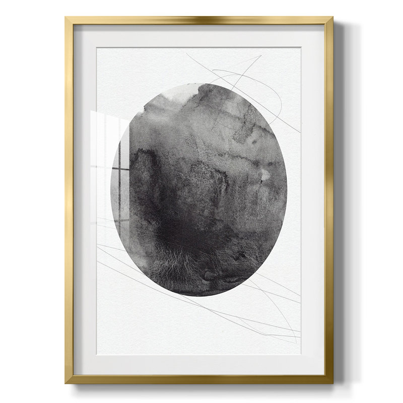 Graphite Moon I -Framed Print