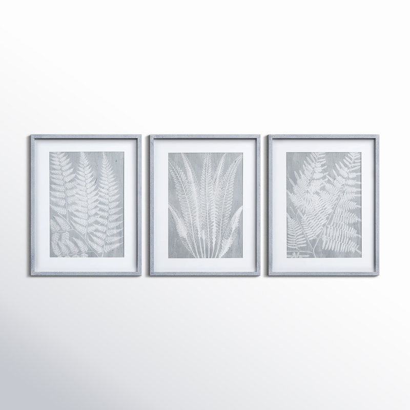 «Michal Fern Frond», ensemble de 3 peintures encadrées