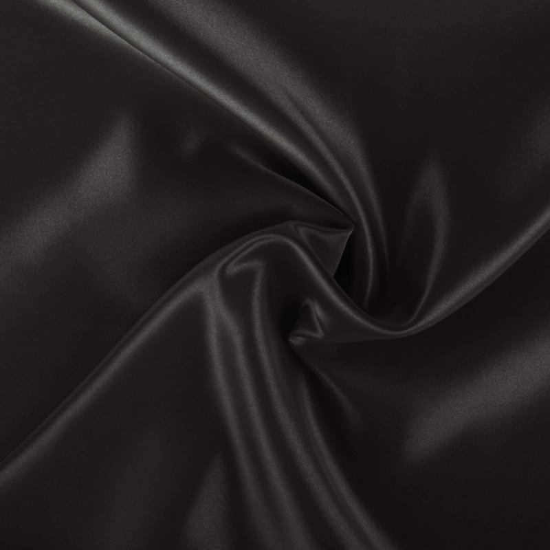 Taie d'oreiller en satin Allaire, Standard, Noir