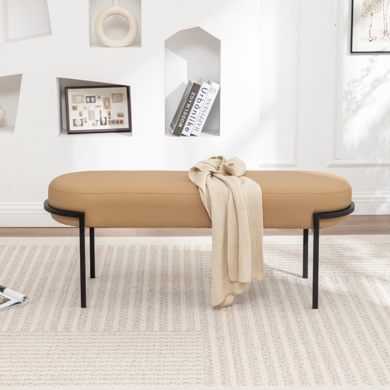 Banc rembourré Janeesha Boucle, Kaki