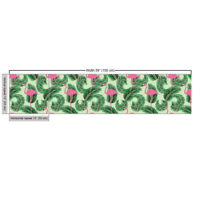 Pantin Tropical Bird Palm Trees Fabric